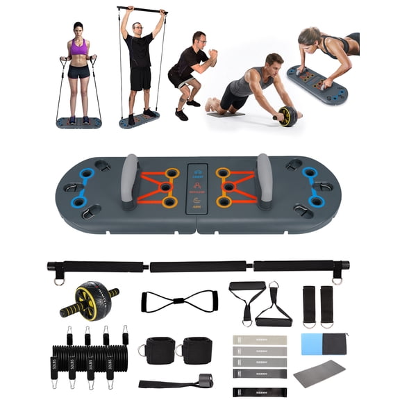 Adoreal 27-in-1 Portable Gym Equipment for Building Muscle, Push-Up Board, Resistance Bands