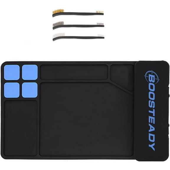 Adoreal Gun Cleaning Mat, Pistol Mat, Anti-Slip Rubber Gun Mat, Magnetic Pistol Cleaning Pad with Integrated Box 15.9" x 9.8"(Black)