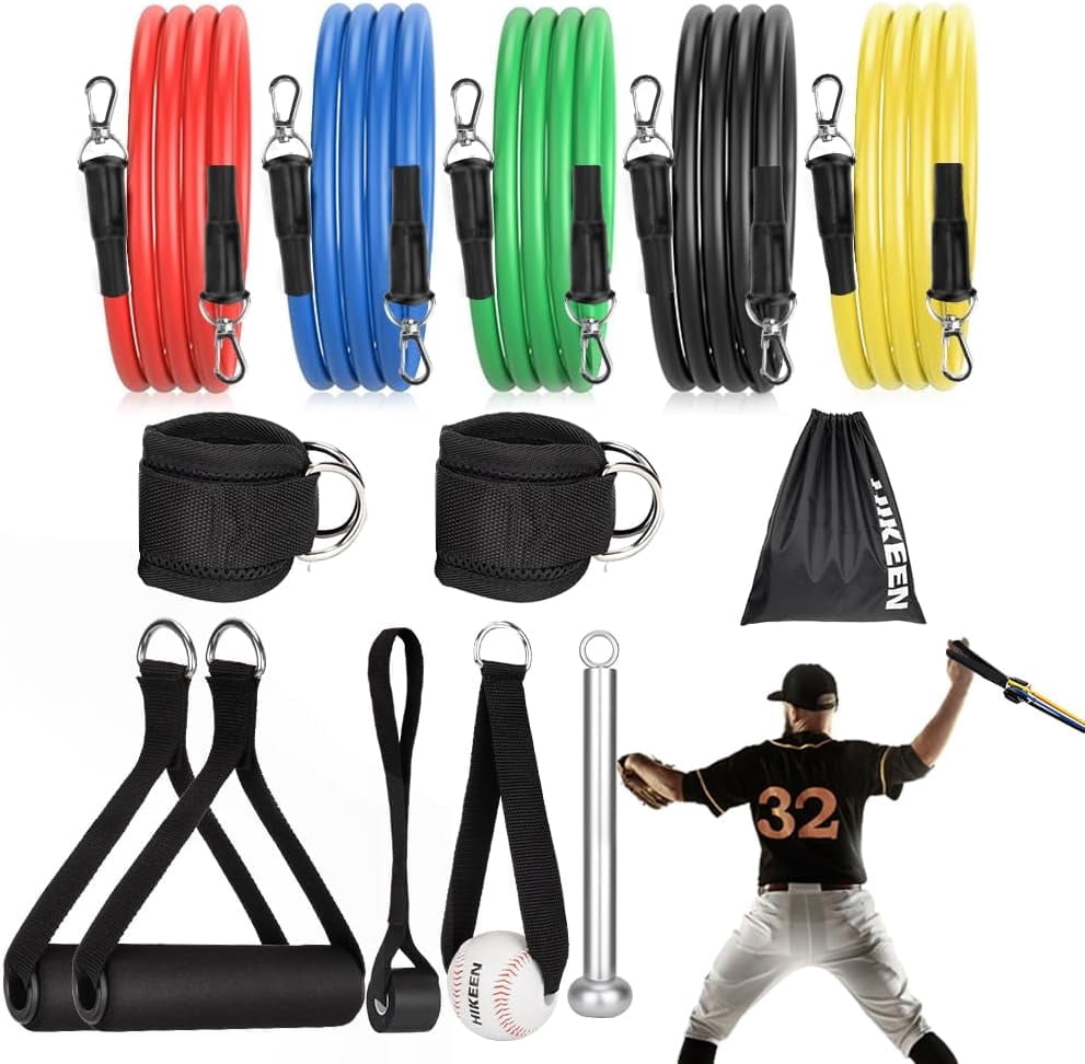 Adoreal Resistance Bands - Baseball Pitching Trainer with Interchangeable Grips to Build Arm Strength