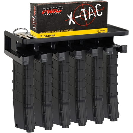 Adoreal Solid ABS Standard PMAG Rack Wall Mount with Storage Shelf, Mag Holder Wall Mount, Wall Magazines Display