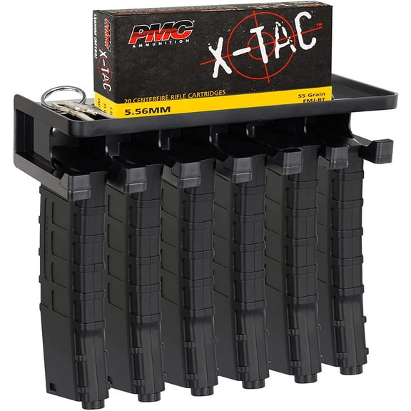 Adoreal Solid ABS Standard PMAG Rack Wall Mount with Storage Shelf, Mag Holder Wall Mount, Wall Magazines Display