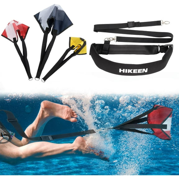Adoreal Swimming Parachute Resistance Set Training Equipment with 3 Parachute & Adjustable Length Swim Belts for Adults