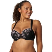 Adored by Adore Me Floral Embroidery and Mesh Sadie Push Up Bra, Sizes 34B-40DD