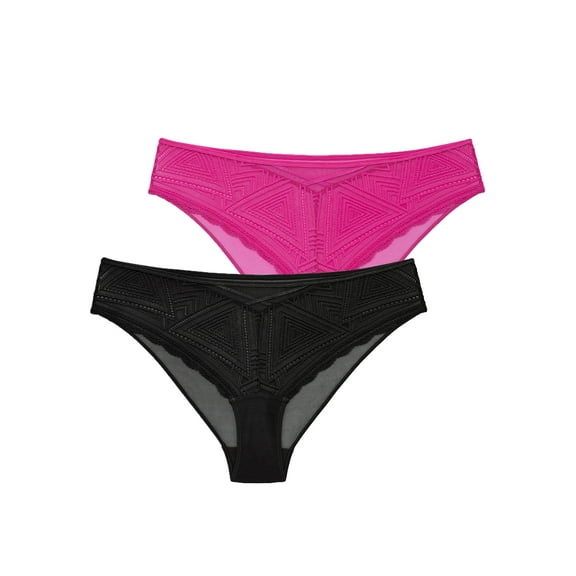 Adored by Adore Me Women's Tessa Geo Lace Cheeky Underwear, 2-Pack, Sizes S-XXXL