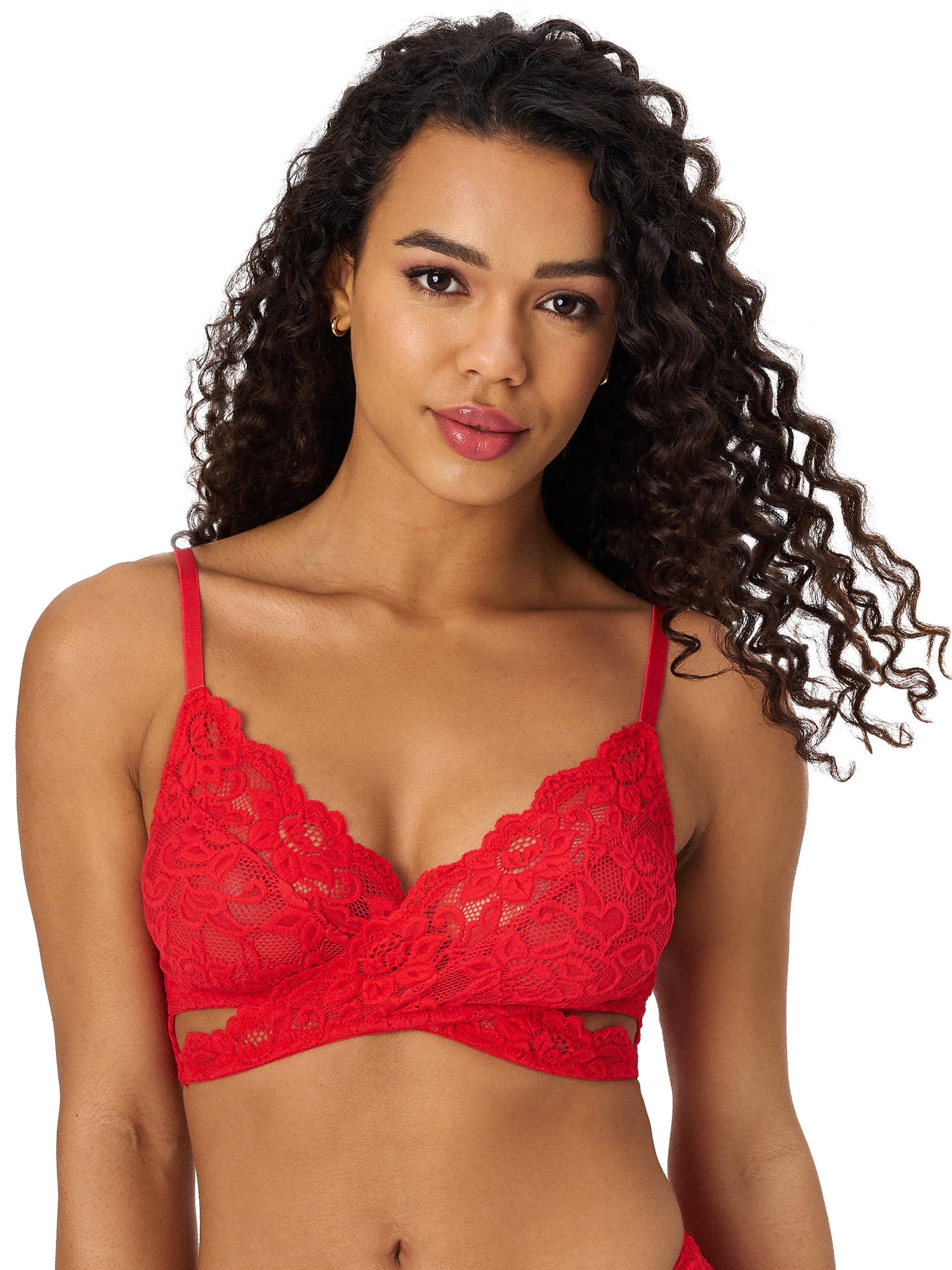 Adored by Adore Me Women's Blythe Lace Unlined Bralette With Adjustable  Straps, Sizes S-3X 