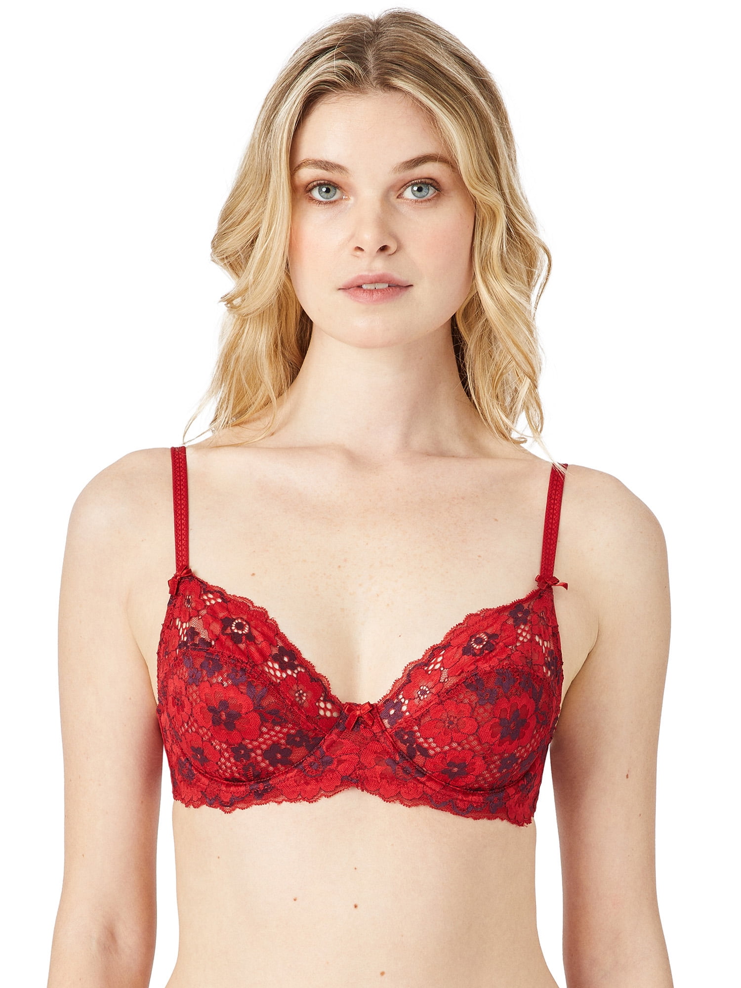 Adored by Adore Me Women's Layla Plunge Push Up Underwire Lace Bra