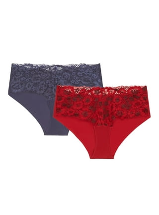 Sofia Intimates by Sofia Vergara Women's Satin and Lace Cheeky Panties,  2-Pack 