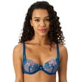 thumbnail image 1 of Adored by Adore Me Women’s Jamilla Unlined Underwire Mesh Embroidery Bra, Sizes up 40DD, 1 of 8
