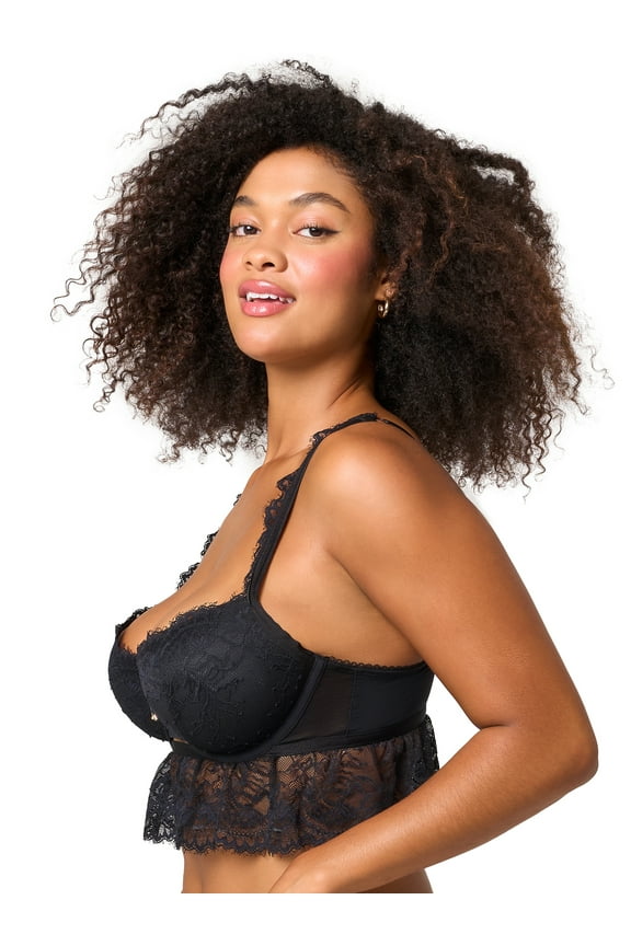 Women’s Kayla Lightly Padded Flowy Longline Bra, Sizes 36B-40DD