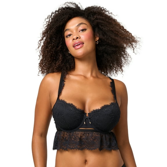 Adored by Adore Me Women’s Kayla Lightly Padded Flowy Longline Bra, Sizes 36B-40DD