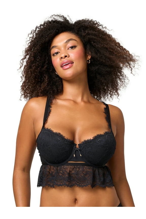 Women’s Kayla Lightly Padded Flowy Longline Bra, Sizes 36B-40DD