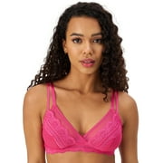 Adored by Adore Me Women’s Mandy Wire-Free Unlined Lace/Mesh Triangle Bralette, Sizes S-3X