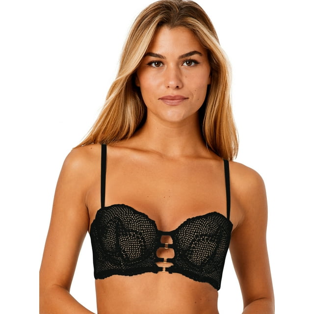 Adored by Adore Me Women’s Morgan Natural Lift Lace Push Up Bra, Sizes 32B-40DD