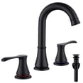 thumbnail image 1 of Adorer 3 Hole Bathroom Faucet with Pop-up Drain, 360 Degree Swivel Spout 2 Handle 8 inch Matte Black Widespread Bathroom Sink Faucet, Basin Faucet Mixer Taps, 1 of 7