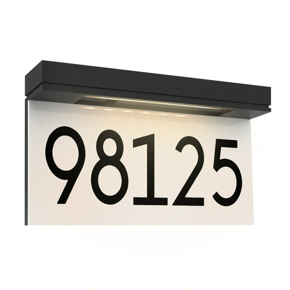 Adorer Address Plaque For Houses Solar Powered, Lighted House Numbers Address Sign, Rechargeable LED Illuminated Aluminum Address Sign For Outside Waterproof 3000K Warm White Light Up For Houses