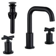 thumbnail image 1 of Adorer Matte Black 8 Inches Bathroom Faucet with Pop-up Drain, 2 Handle Widespread Bathroom Sink Faucet 3 Hole - 33163BK, 1 of 7