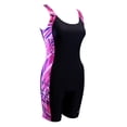 thumbnail image 1 of Adorerex Women's Sunfire Lycra Unitard Swimsuit in Black/Maroon, Size XX-Large, 1 of 5