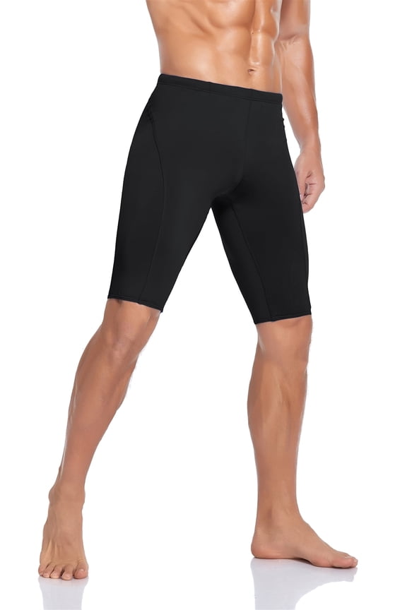 Boy's/Men's Athletic Polyester Jammer Swimsuit (MJ016) - Black - 28