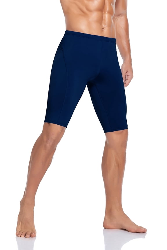 Boy's/Men's Athletic Polyester Jammer Swimsuit (MJ016) - Navy - 22