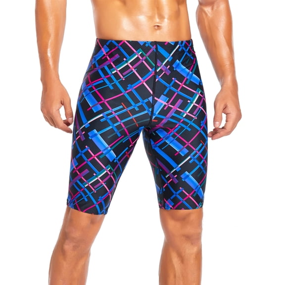 Adoretex Boy's/Men's Printed Cross Puzzle Swim Jammer (MJ017) - Blue Combo - 26