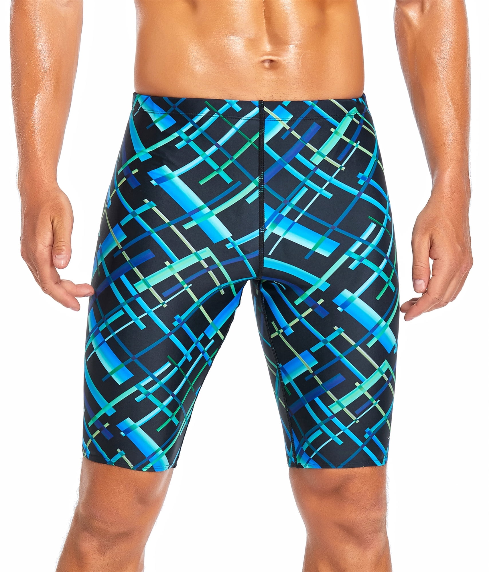 Adoretex Boy's/Men's Printed Cross Puzzle Swim Jammer (MJ017) - Green Combo - 34