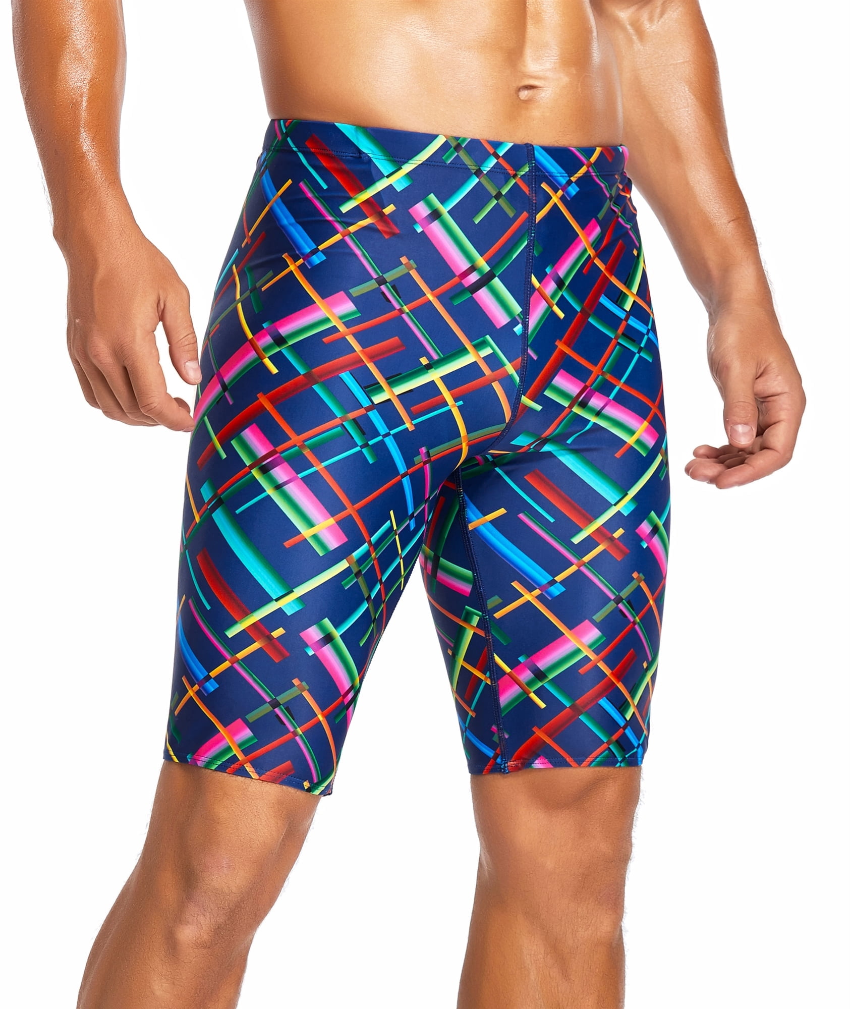 Adoretex Boy's/Men's Printed Cross Puzzle Swim Jammer (MJ017) - Navy Combo - 28
