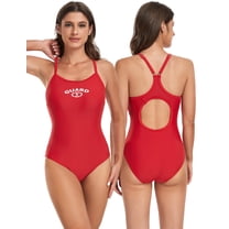 Adoretex Girl's/Women's Guard Thin Strap Swimsuit with Padded Bra (FGN30) - Red - XXS
