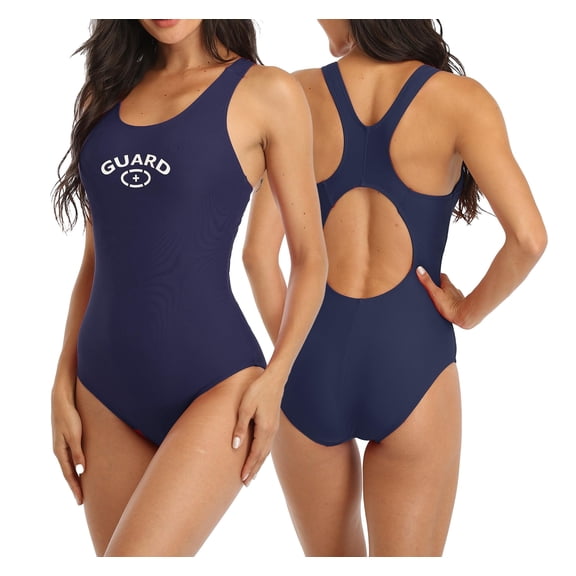 Adoretex Girl's/Women's Guard Wide Straps One Piece Swimsuit, Fit Back Style Fully Lined Bathing Suit with Removable Padding Cups for Girls and Womens - FGP15 - Navy - 44