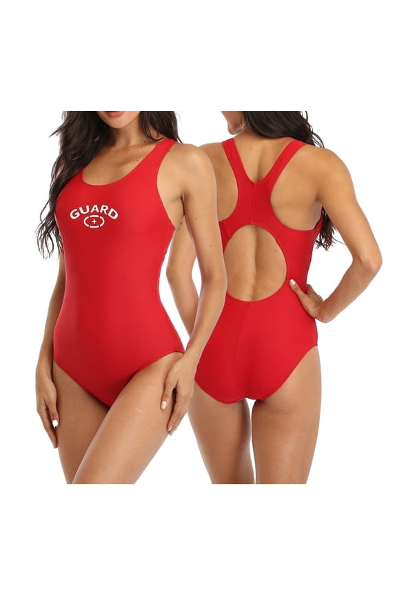 Guard Xtra Life Lycra Fit Back Swimsuit with Soft Cups (FGP15) - Red - 44