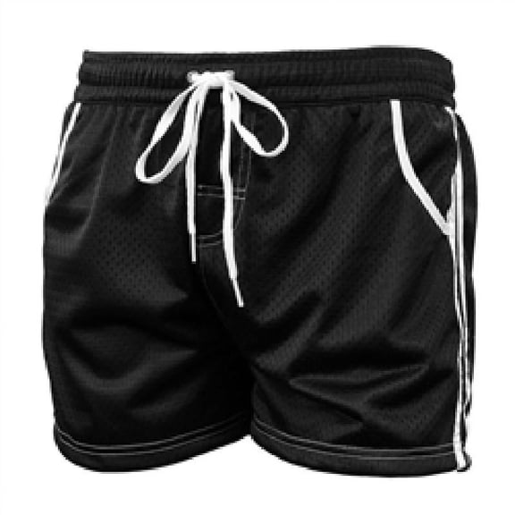 Adoretex Men's Breathable Running Training Swimming Mesh Sports Shorts (MT003) - Black - Large