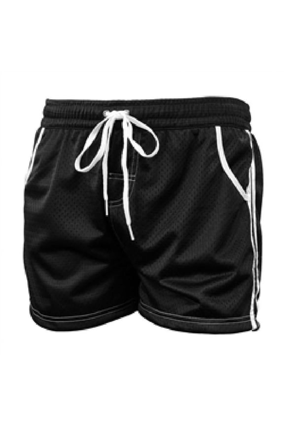 Men's Breathable Running Training Swimming Mesh Sports Shorts (MT003) - Black - Medium