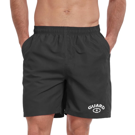 Adoretex Men's Guard 18" Swim Board Shorts, Lightweight Polyester Quick Dry Swim Trunks with Mesh Liner (MG002) - Black - Small