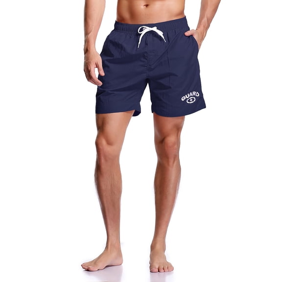 Adoretex Men's Guard Mesh Lining Pockets Swim Trunks Swimsuit (MG012) - Navy - S