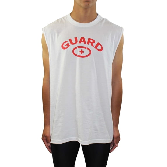Adoretex Men's Guard Sleeveless Tank Top T-Shirt (TGM002)-White-M