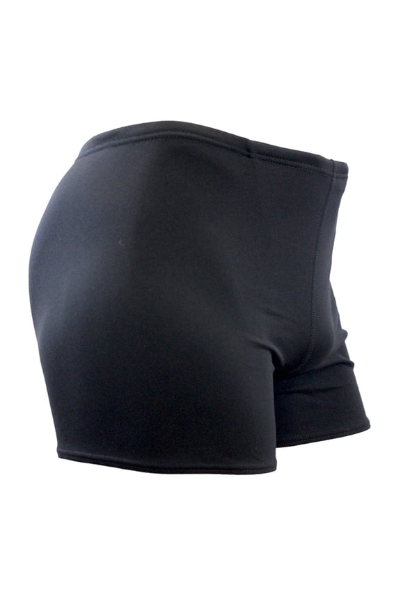 Men's Polyester Solid Square Leg Swimsuit (MS002) - Black - 32