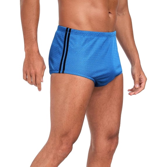 Adoretex Men's Polymesh Training Drag Suit Swimwear (MT002) - Blue/Black - 26