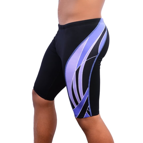 Adoretex Men's Side Wings Jammer Swimsuit (MJ009) - Black/Purple - 32