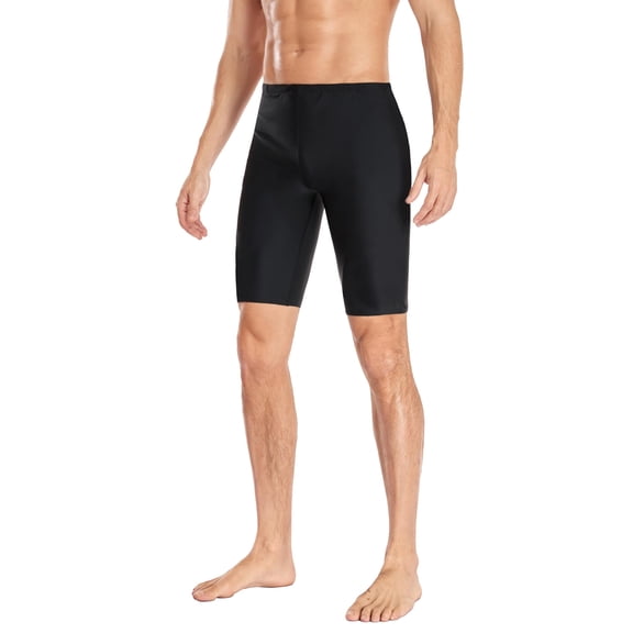 Adoretex Boy’s and Men’s Pro Athletic Solid Swim Jammers, Competition Practice Training Swimsuit for Kids and Adults (MJ001) - Black - 32