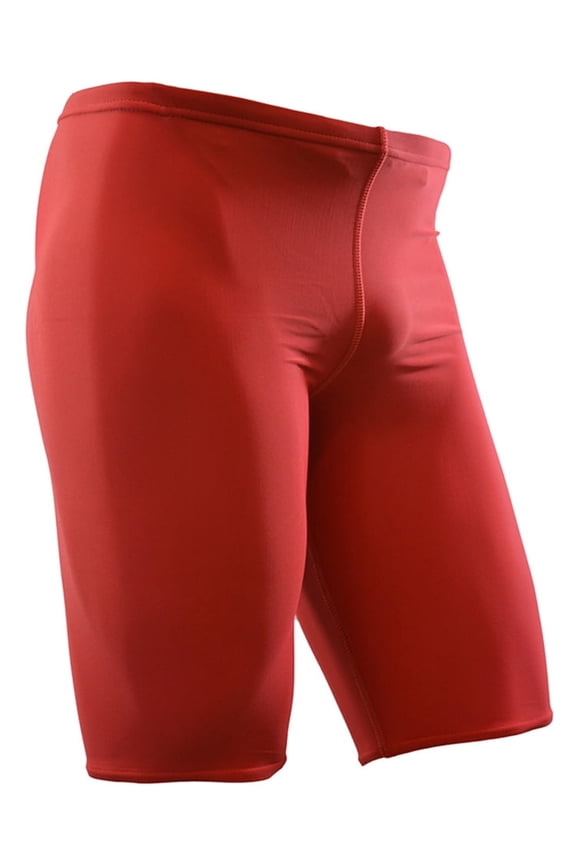 Men's Solid Jammer Swimsuit (MJ001) - Red - 24