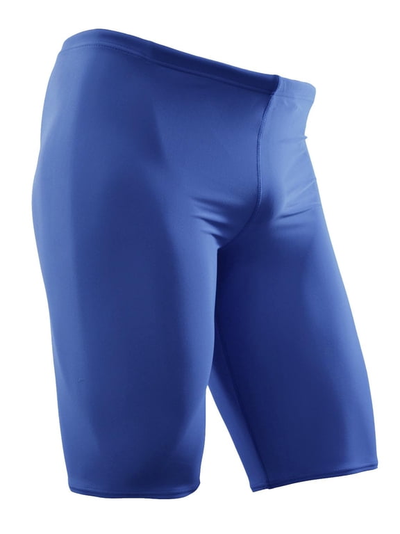 Boys and Mens Pro Athletic Solid Swim Jammers, Competition Practice Training Swimsuit for Kids and Adults (MJ001) - Royal - 26