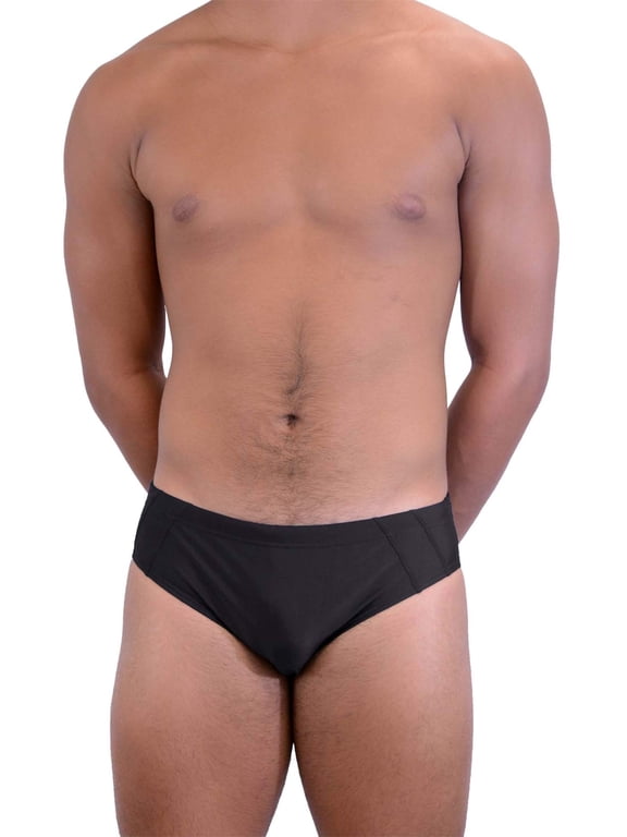 Boy's/Men's Swim Briefs Sport Racer Swimsuit (MR004) - Black - 34