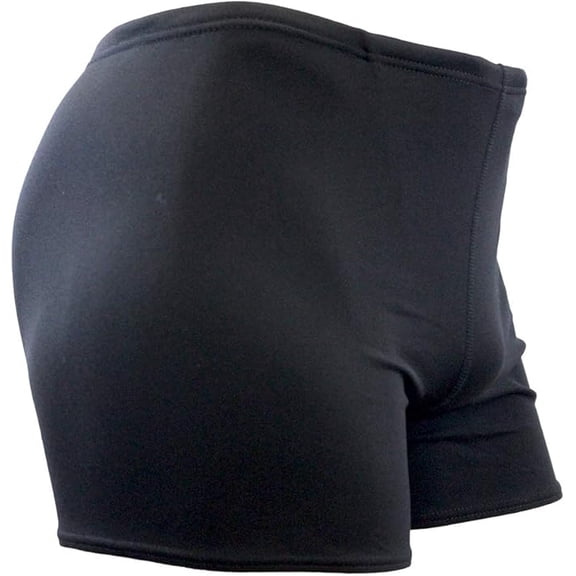 Adoretex Men's Solid Square Leg Short Swimsuit (MS001) - Black - 32