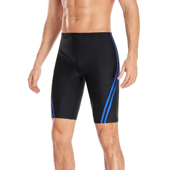 Adoretex Boy's/Men's Splice Athletic Swim Jammer Training Swimsuit (MJ004) - Black/Blue - 24
