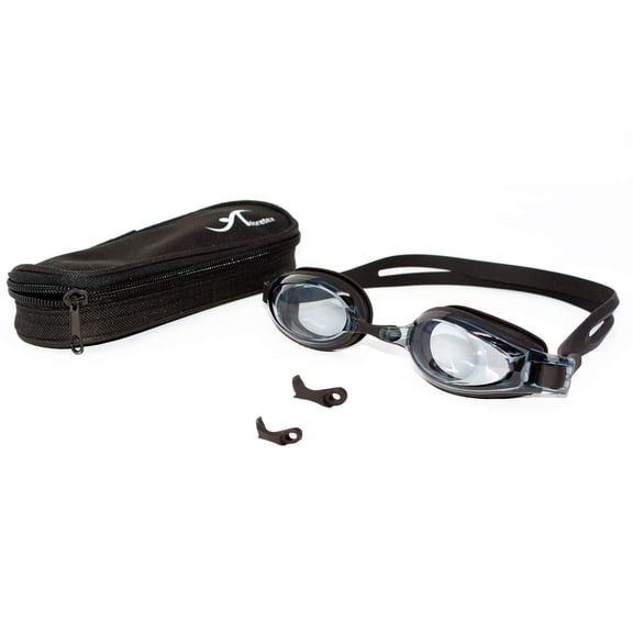 Adoretex Prescription Swim Goggles for Adults, Nearsighted Shortsighted Swimming Goggles Anti Fog UV Protection Leakproof with Case - Smoke Lens - Power -1.5