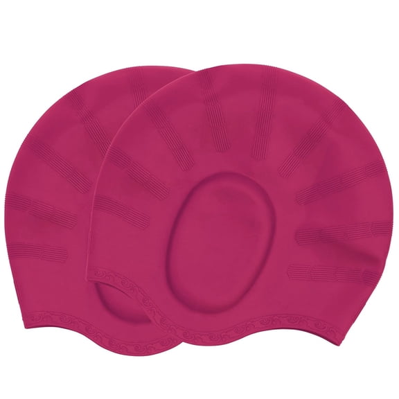 Adoretex Silicone Solid Swim Cap Ear Protection (CS003) - Rose