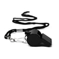 thumbnail image 1 of Adoretex Sport Guard Coach Plastic Whistle With Lanyard (WK001S) - Black, 1 of 3