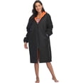 thumbnail image 1 of Adoretex Unisex Waterproof Swim Parka, Quick-dry Warm Coat Water Sports Jacket for Adults & Kids-PK005-Black/Orange-YXL, 1 of 5