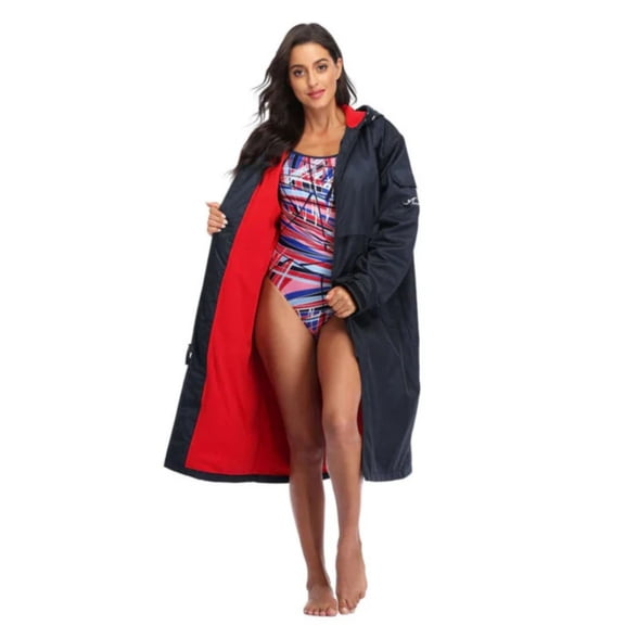 Adoretex Unisex Adult & Youth Waterproof Swim Parka (PK008) - Navy/Red - Medium