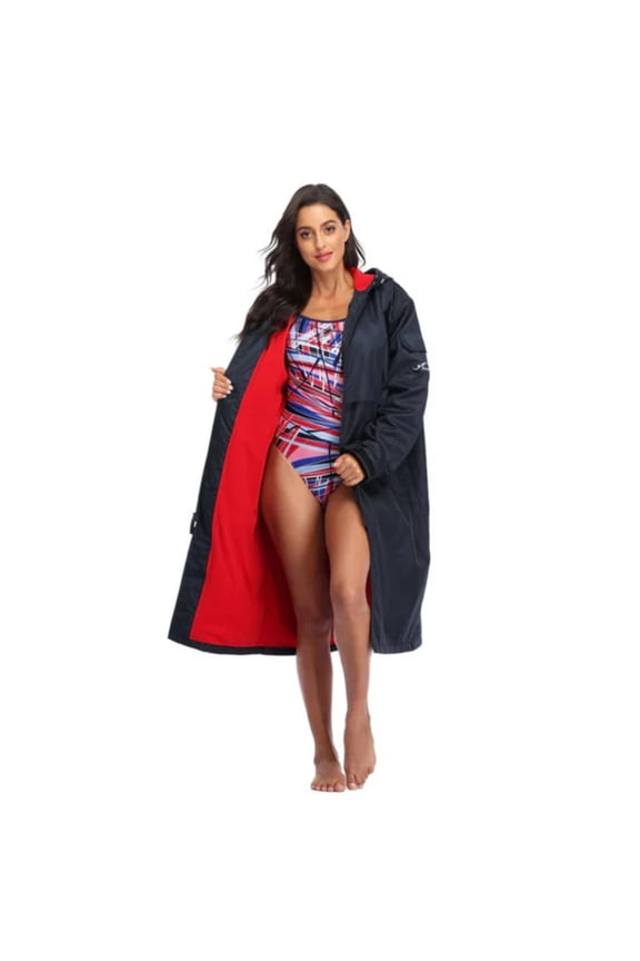 Unisex Adult & Youth Waterproof Swim Parka (PK008) - Navy/Red - Medium