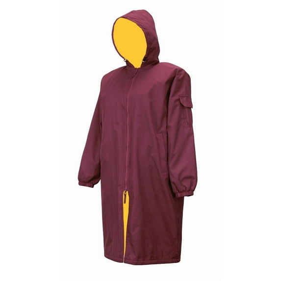 Adoretex Unisex Water Resistant Swim Parka for Adult and Kids (PK005C) - Maroon/Yellow - Youth-M